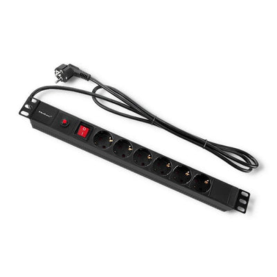 Qoltec Power Strip Antisobretensiones Cb Cabinet Rack 19 1U 16A Pdu 6XSCHUKO 2M — image 1