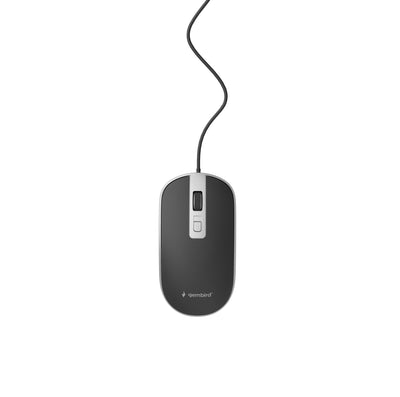 Mouse Óptico 800-1200 Dpi, 4 Buttons Black And Silver — image 1
