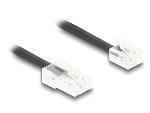 Delock Cable Telefónico Cable Espiral RJ11 Connector Male a RJ45 Connector Male Black 10M — image 1