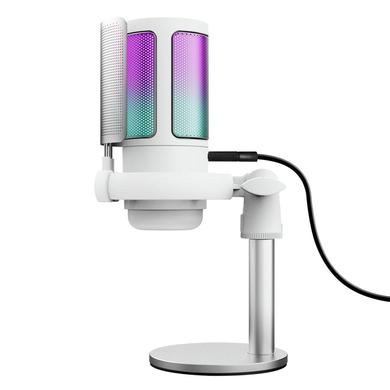 Trust Microphone Gxt 238W Auron Gaming USB Iluminacion LED Patron Cardioide Tripod White