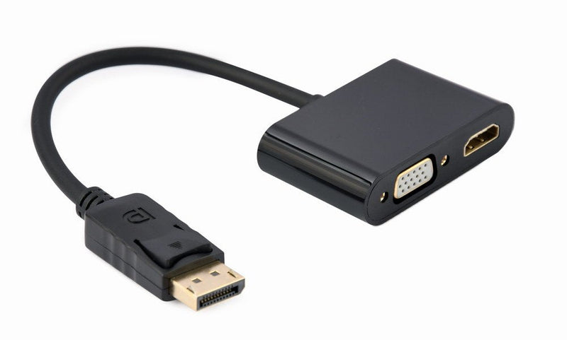 Gembird A-DPM-HDMIFVGAF-01 Adapter DisplayPort Male a HDMI Female + VGA Female Black