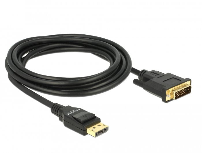 Delock Cable DisplayPort 1.2 Male DVI 24 + 1 Male 3M Black