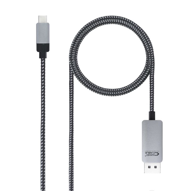 Nanocable Cable Converter USB-C Male a DisplayPort Male 1.80M - Black/Silver