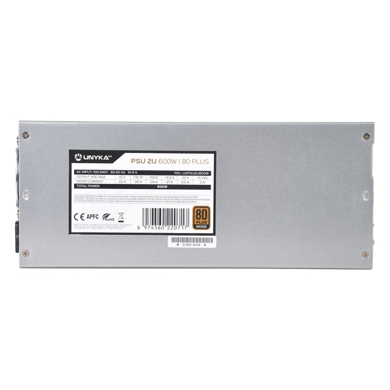 Power Supply Flex ATX 600W Unyka 2U 80 + Bronze