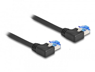 Delock 80209 Network Cable RJ45 CAT.6A S/FTP Acodado a Izquierda 0,5M Black — image 1