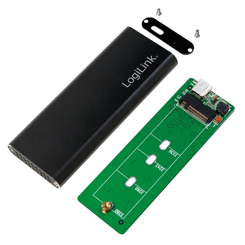 Logilink UA0314 Box External Hard Drive M.2 External Enclosure Unit Estado Sólido (SSD) Black