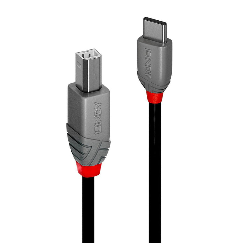 Lindy 36943 USB Cable 3M USB 2.0 USB C USB B Black (Lindy 3M USB 2.0 Type C To B Cable