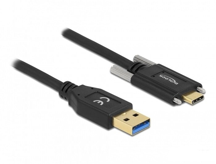 Delock USB 10Gbps Cable Type a Connector Male a USB Type-c™ Connector Male With Screws Side 1,5M