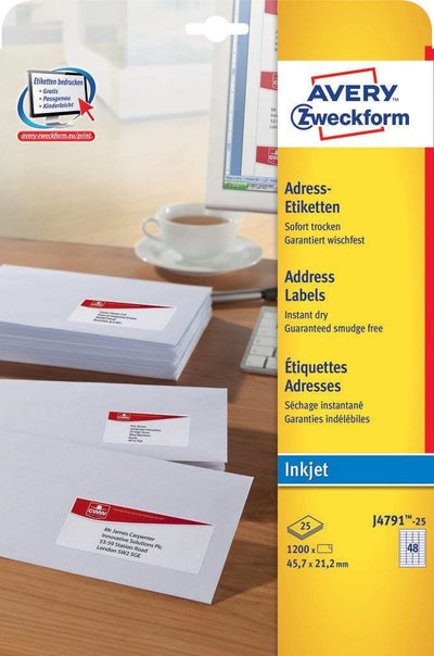 Avery Zweckform Labels Dirección J4791-25 White 45,7 X 21,2MM — image 1