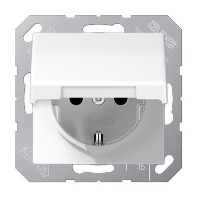 Jung AS1520BFKLWW Schuko-toma Power M. Cover Abatible