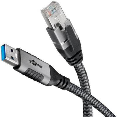 Goobay 70299 USB Cable a RJ-45 Black Silver 1M — image 1