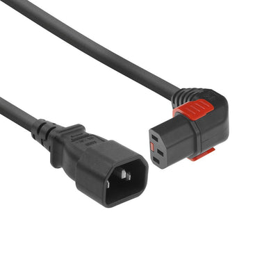 Powercord C14 - C13 IEC Lock (down Angled) Black 2M, PC2048 — image 1