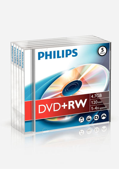 Philips Dvd + Rw 4,7GB 5PCS Jewel Case 4X Foil — image 1