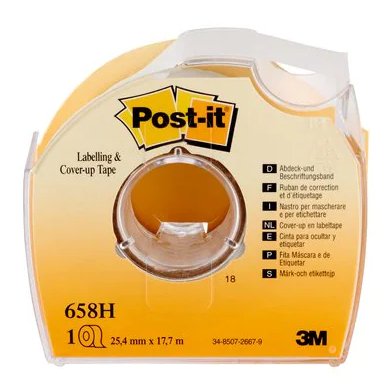 Post-it Tape Adhesiva 658-HD Invisible Roll 25,4MM X 17,7M 6 Lineas C/Dispensador — image 1