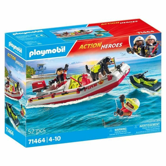 Playmobil Playset Playmobil Action Heroes - Fireboat And Water Scooter 71464 52 Pieces