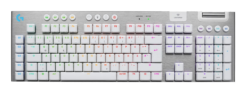 Logitech G915 X Lightspeed, Keyboard Juegos White/Silver Design de, Gl Tactile, Switches Gl Clicky 920-012686