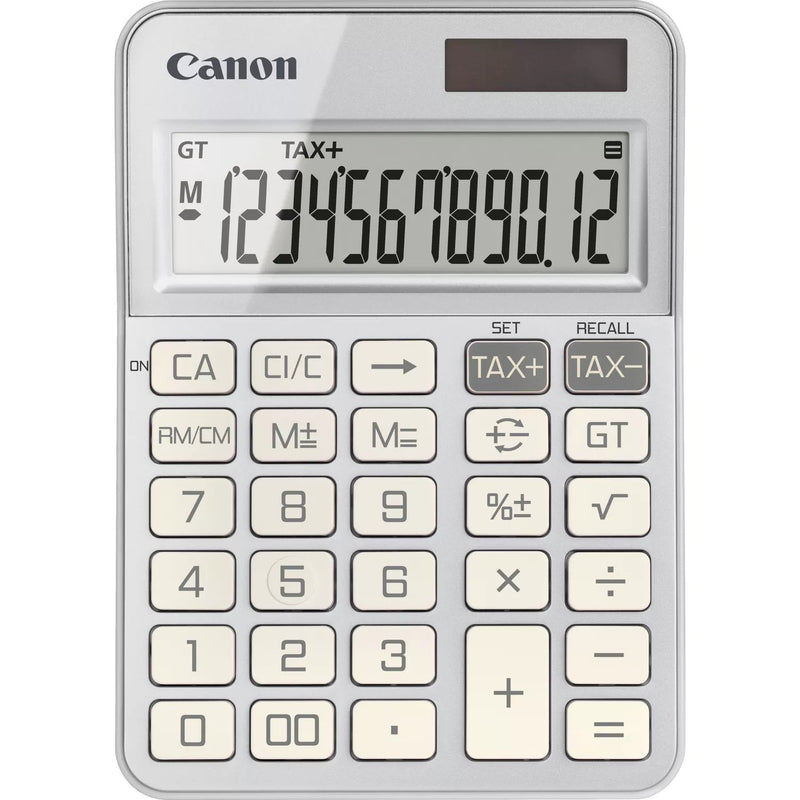 Canon KS-125KB Calculator Desktop 12 Dígitos Panel Solar Battery Silver