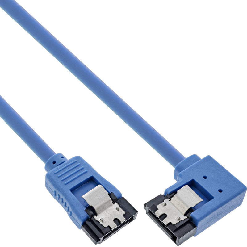 Inline Cable Round SATA 6GB/S Blue Ángulo Recto 90° With Pestillos 0,5M