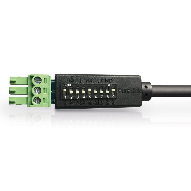 Purelink Puretools - RS232 Cable - 9 Pin D-typ/3 Pin Phoenix + Dip Switch, 1,5M