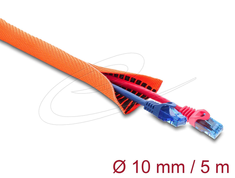 Delock Manguito Protector Cables With Black Verschleissanzeige Selbstschliessend Double Capa 5M X 10MM Orange