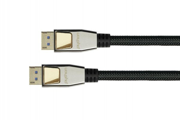Python DisplayPort 2.0 Cable Mesh Nailon Black 2M