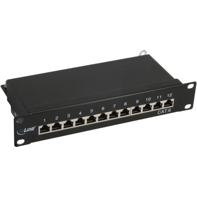Inline Patch Panel 10 CAT.6 12 Ports 1U Black RAL9005 — image 1