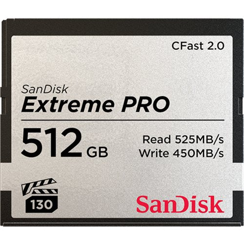 SanDisk Extreme Pro 512GB Memory Flash Cfast 2.0