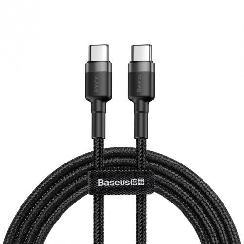 Baseus Cable Charging / Datos Serie Cafule USB-C a USB-C PD 2.0 60W Flash 1M, Gris-negro — image 1