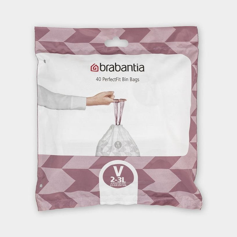 Brabantia 100253 Bag Basura 3 L White 40 Pieces