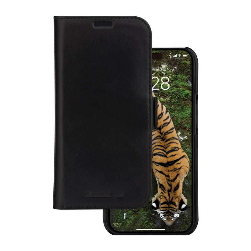 DBRAMANTE1928 Lynge Case With Cover Phone Mobile Phone Leather Grano Entero Black Apple Iphone 13 14 15 16E