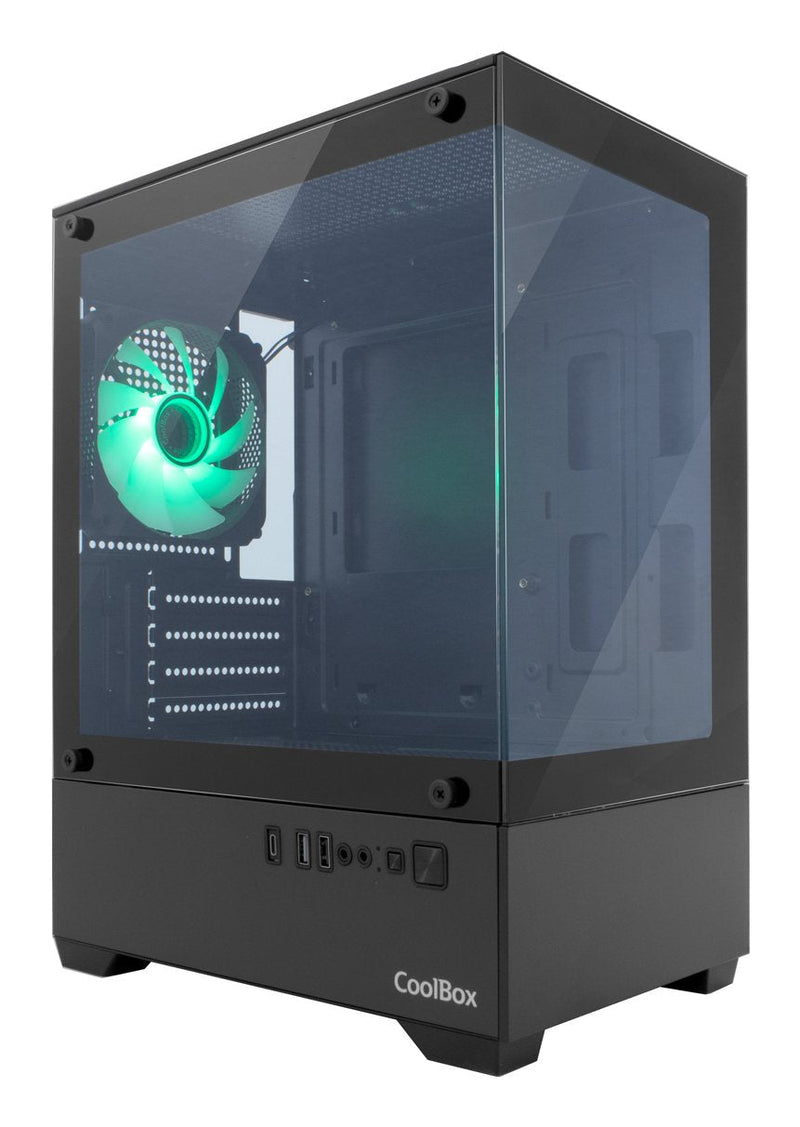 Coolbox PC Case Desktop microATX GM200 Vision Lite Black
