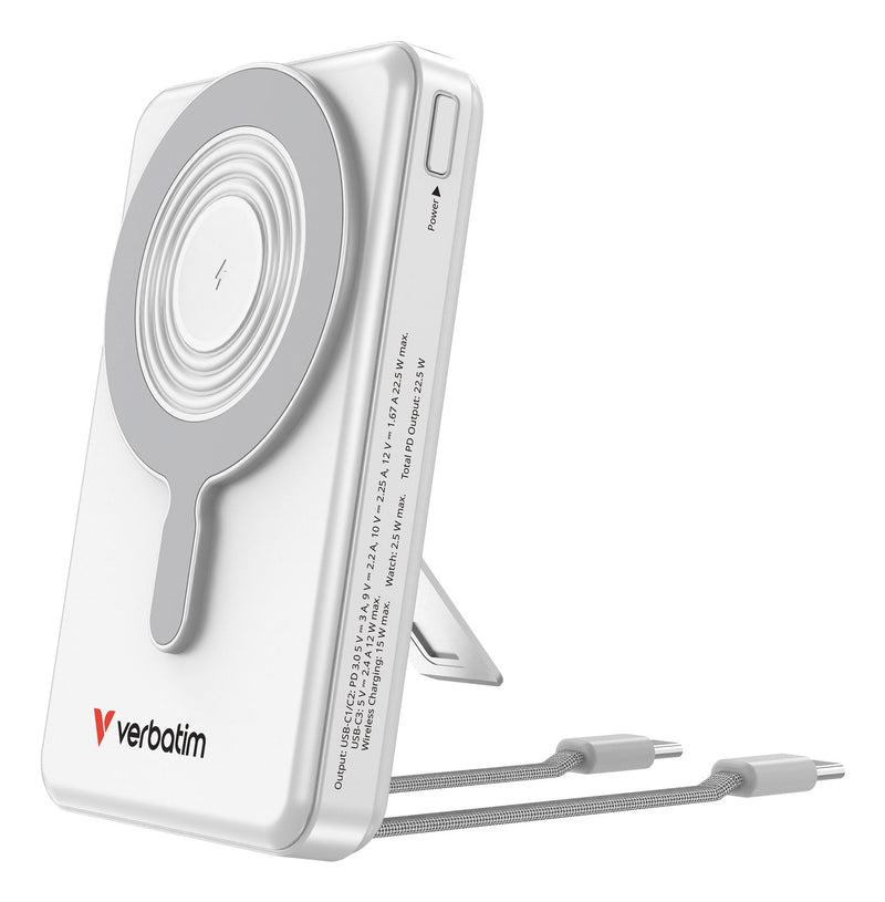 Verbatim Charge'n'go Power Bank 2C & Display 10000MAH Silver