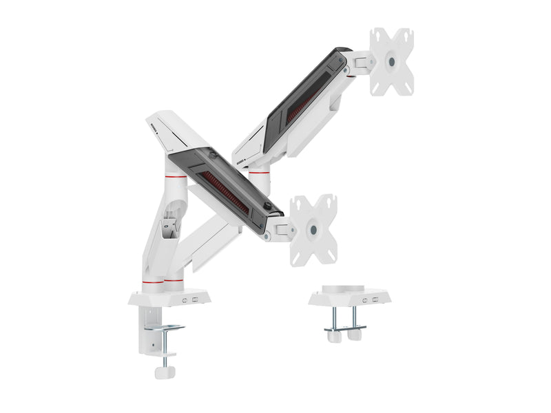 Equip Desk Mount Gaming 650191 Dos Screens 17-38 Colour White Up To 16KG Screen