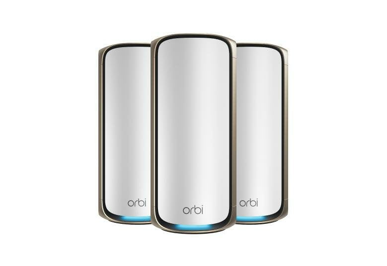 NETGEAR Orbi 970 Series Quad-band Wi-Fi 7 Mesh System White 27Gbps 3 Pieces 1YEAR