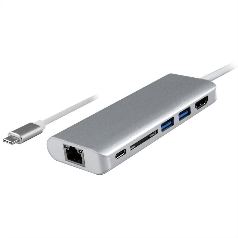 Estación Acoplamiento USB Type-c HDMI 4K USB 3.0 USB 3.2 Gen 1 SD microSD Gigabit Ethernet