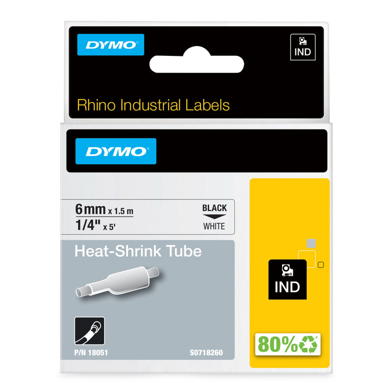 Dymo Tape Genuine S0718260 Black Sobre White 6MM X 1.5M - S0718260