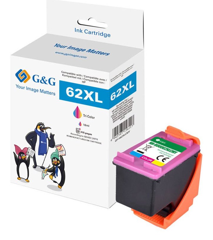 G&g Ink Cartridge Compatible With HP 62XL/ C2P07AN Colour