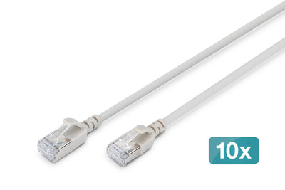 Digitus Network Cable CAT.6A F/FTP Slim 5M Grey 10 Units — image 1