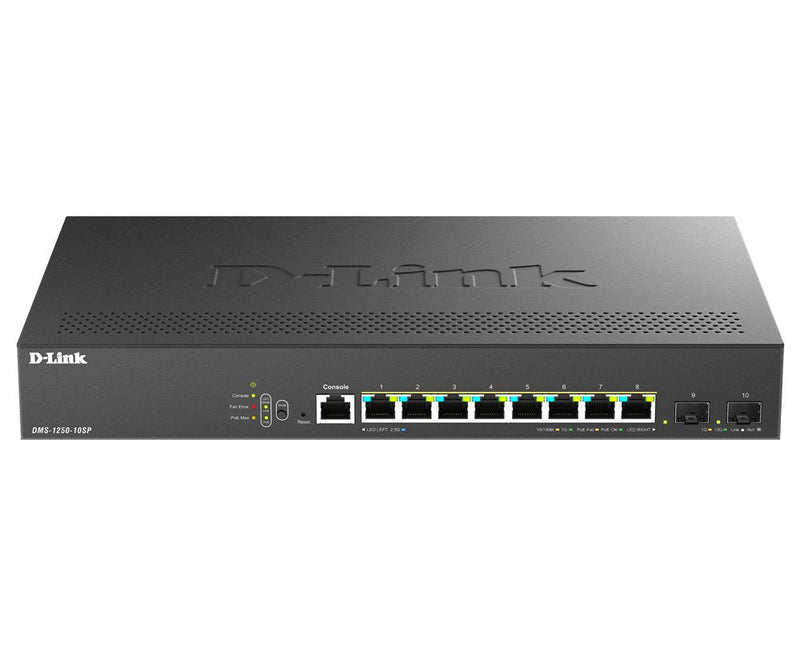 Switch Gestionable D-link DMS-1250-10SP 8X Multigigabit 2.5G PoE + 2X10G Sfp + 240W