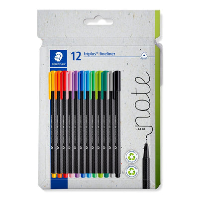 Staedtler 334 C12 Marker Punta Fina Superfino Black Blue Green Grey Blue Claro, Green Claro, Orange Pink Red V — image 1