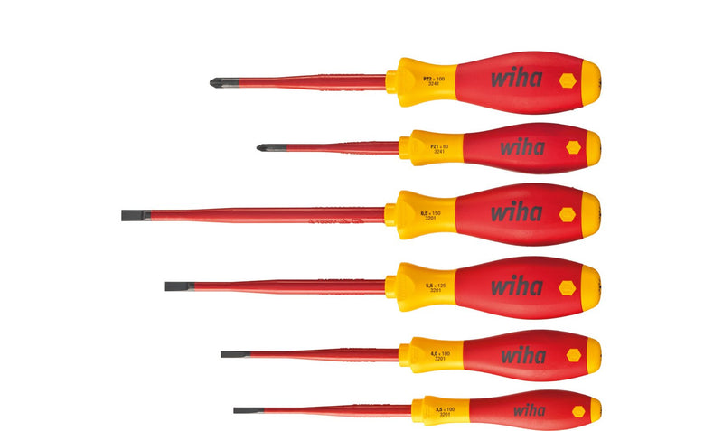 Wiha Wh-36455 Kit Screwdrivers Softfinish Electric Slimfix, 6 Pieces