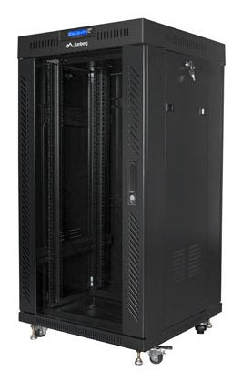 Lanberg Cabinet Rack 22U 600X600 Flat Pack Door Glass With LCD Black