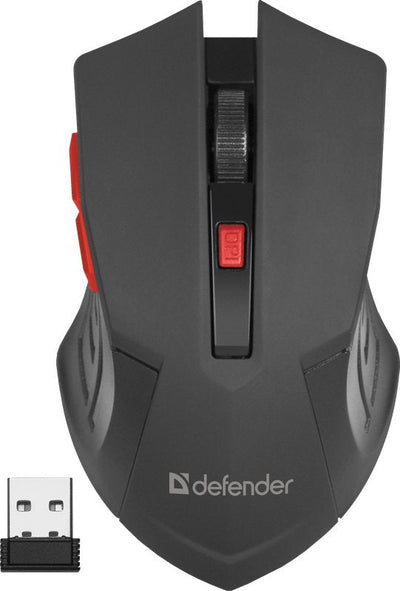 Defender Wireless Mouse Accura MM-275 RF Negro-rojo Óptico 1600DPI 6P 52276 — image 1