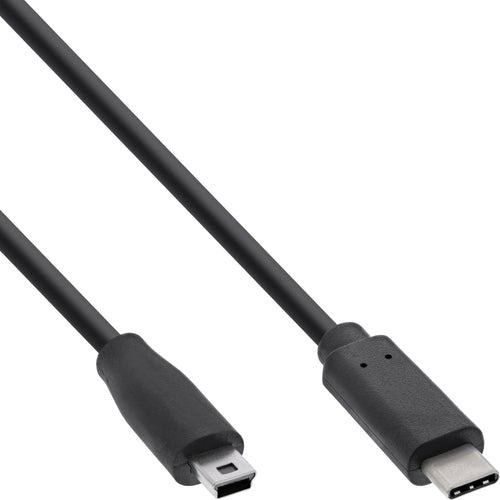 Inline Cable USB 2.0, Type-c Male a Mini-b Male (5 Pines), Black 3M — image 1