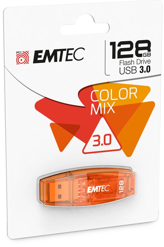 Emtec USB Flash Drive Usb-stick 128GB C410 USB 2.0 Colour Mix Orange