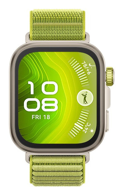 Huawei Smartwatch Watch FIT4 Pro, 3D Woven Green Strap, Titanium Body, SEIYA-B29 — image 1