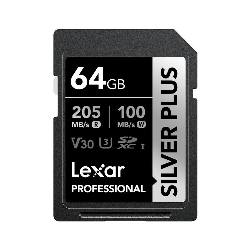 Lexar Sdxc 64GB Profesional Plata Plus Uhs-i U3 A2 4K V30