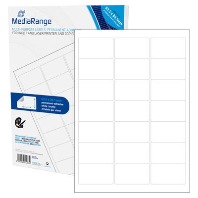 Mediarange MRINK148 Label Self-adhesive White Permanente 1050 Pieces