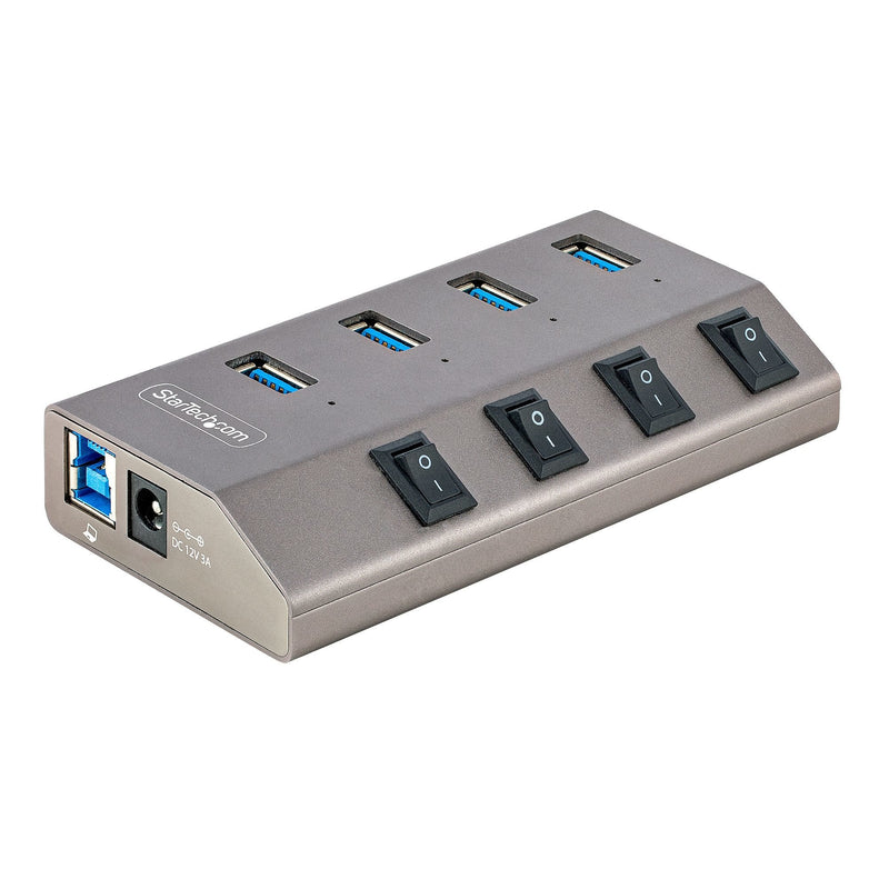 StarTech.com Hub USB-C Autoalimentado 4 Ports With Switches Individuales - Concentrador USB 3.0A 5Gbps With Po