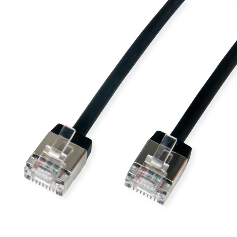 Roline U FTP Datacenter Network Cable CAT.6A (class Ea), Lsoh, Slim, Extra Kurzer Plug Black 0,5M